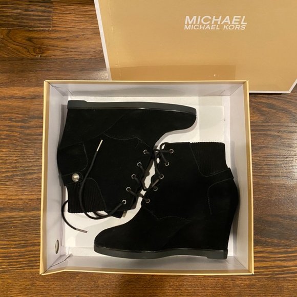 Michael Kors Suede Wedge Booties - - Picture 2 of 4